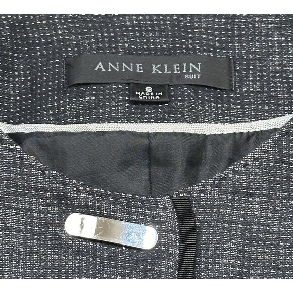 Women Tweed Linen Blend Blazer Size 8 Gray Cropped Office Career Teacher - Picture 6 of 8